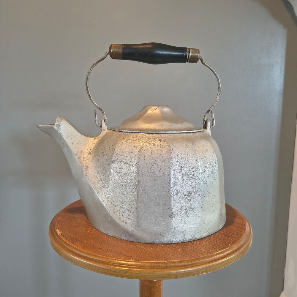 Vintage Antique Wagner Ware Sidney O Colonial Cast Aluminum Tea Kettle Pat 1902